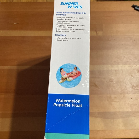 Intex Watermelon Popsicle Inflatable Pool Float with Realistic Printing 75" X28" - Picture 2 of 5